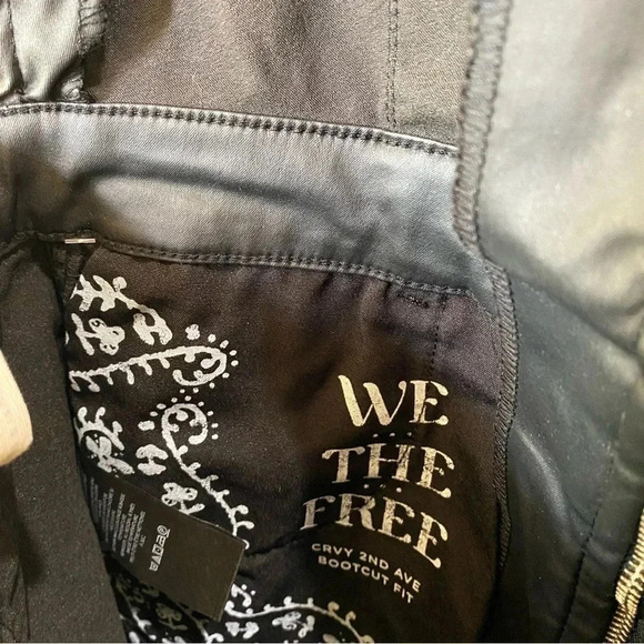 NWT Free People CRVY 2nd Ave One Piece Denim Jumpsuit in Black Vegan Leather - Picture 10 of 17